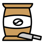 Large sack filled with raw whole coffee beans – bulk specialty Arabica coffee