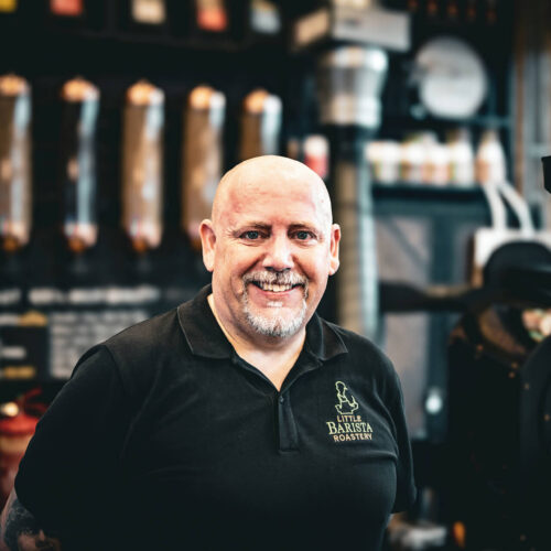 Phil the barista at Little Barista – preparing specialty coffee with care and precision