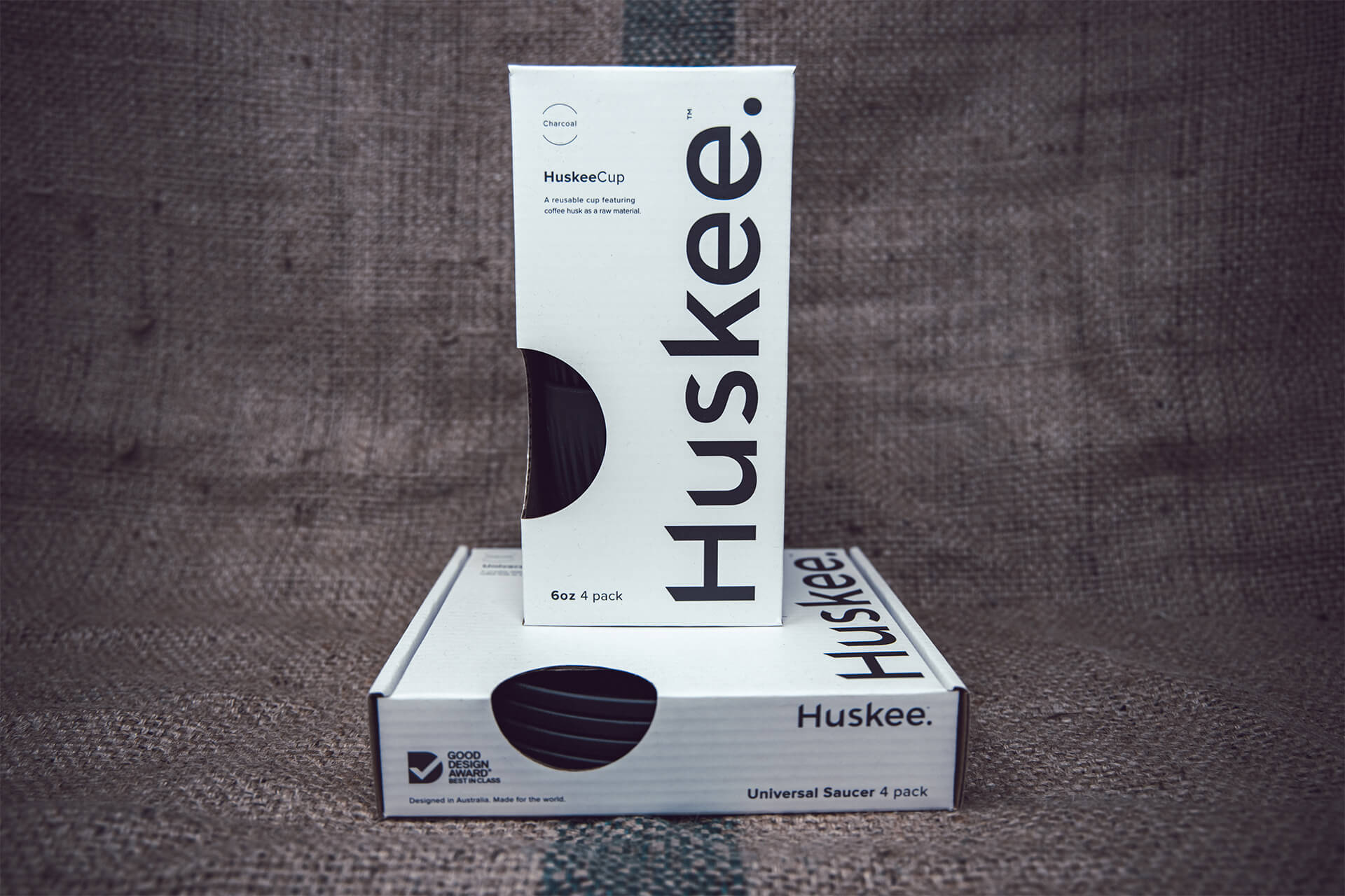 Black Huskee reusable coffee cup made from repurposed coffee husk – eco-friendly and barista-designed